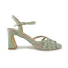 Sandali Donna con Tacco in Pelle Verde