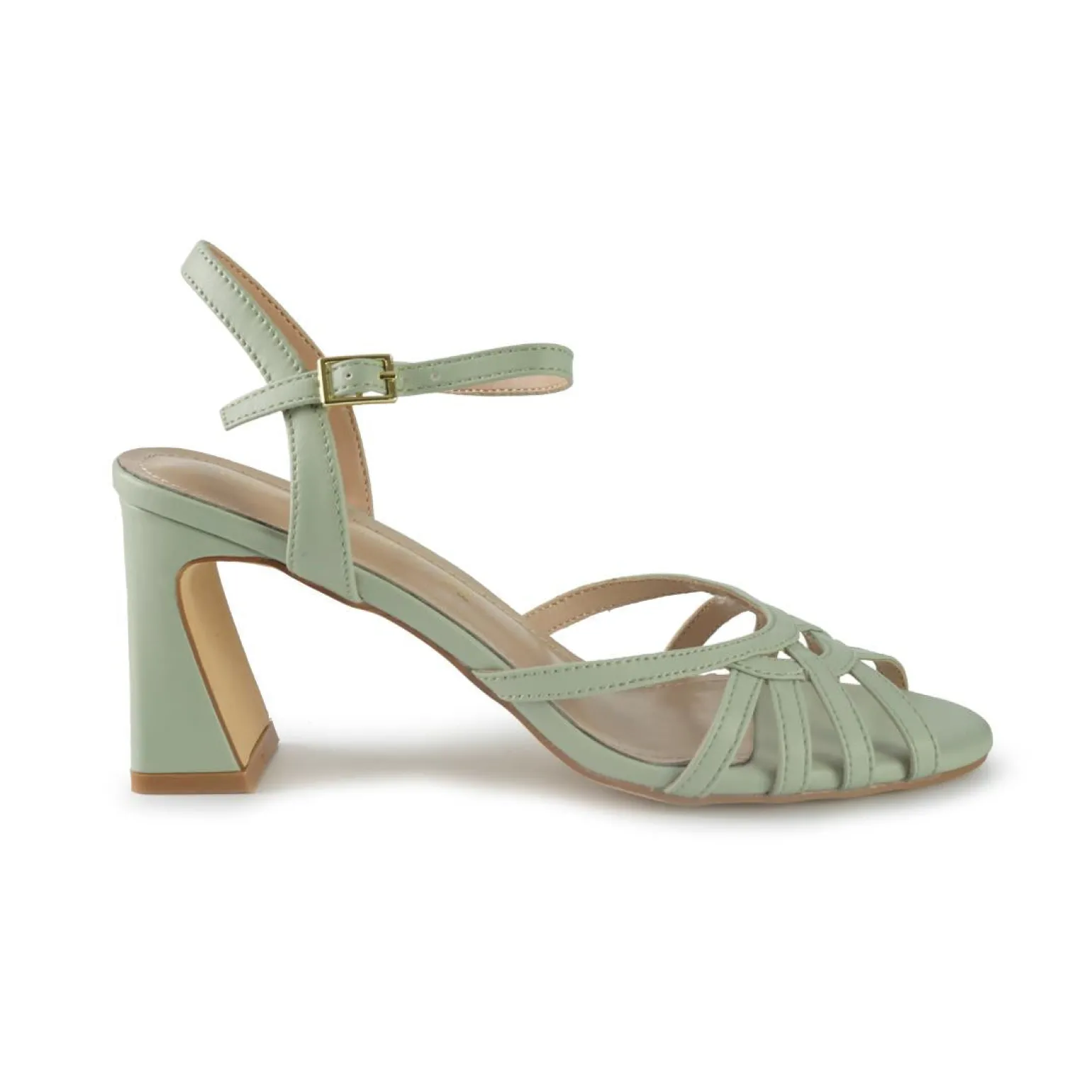 Sandali Donna con Tacco in Pelle Verde