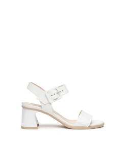 Sandali Donna con Tacco in Pelle Bianco