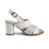 Sandali Donna con Tacco in Pelle Bianco Multi