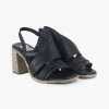 Sandali Donna con Tacco in Pelle Nera