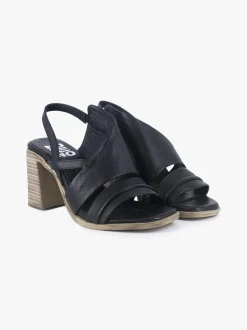 Sandali Donna con Tacco in Pelle Nera