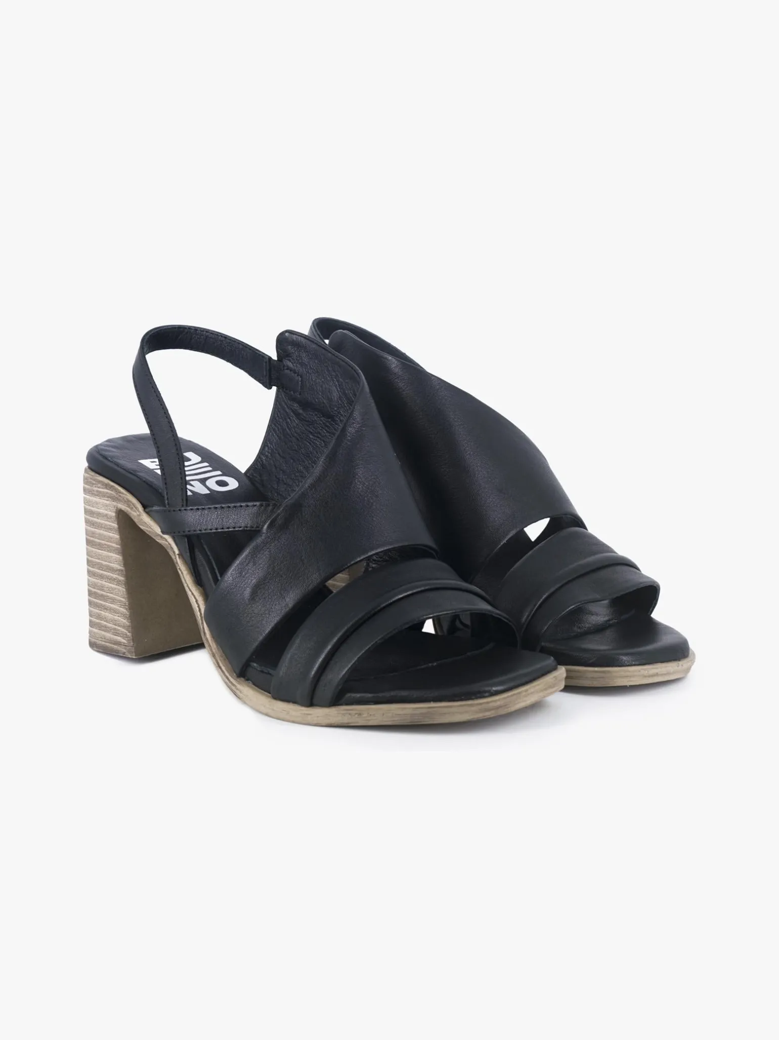 Sandali Donna con Tacco in Pelle Nera