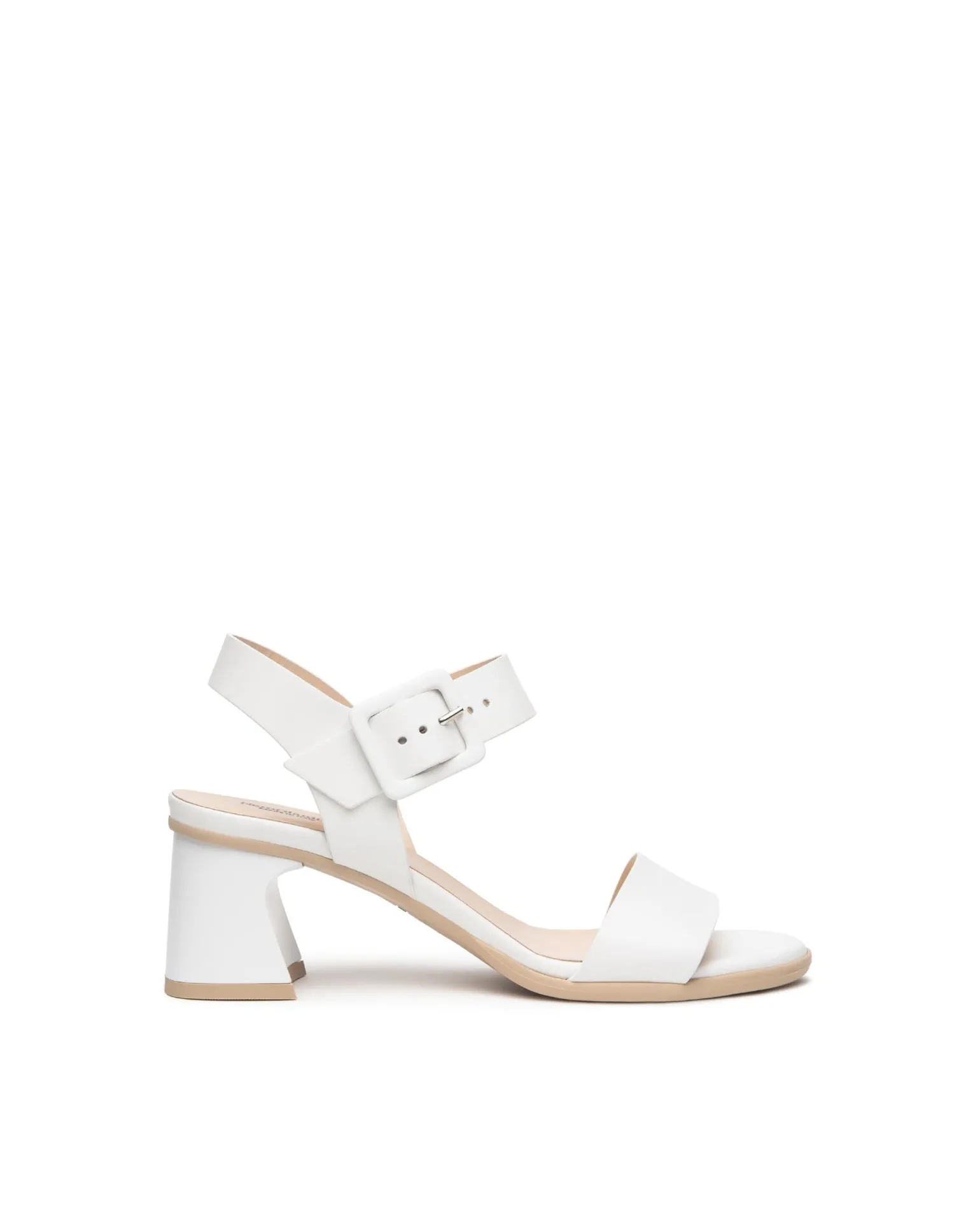 Sandali Donna con Tacco in Pelle Bianco