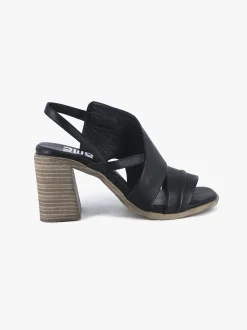 Sandali Donna con Tacco in Pelle Nera