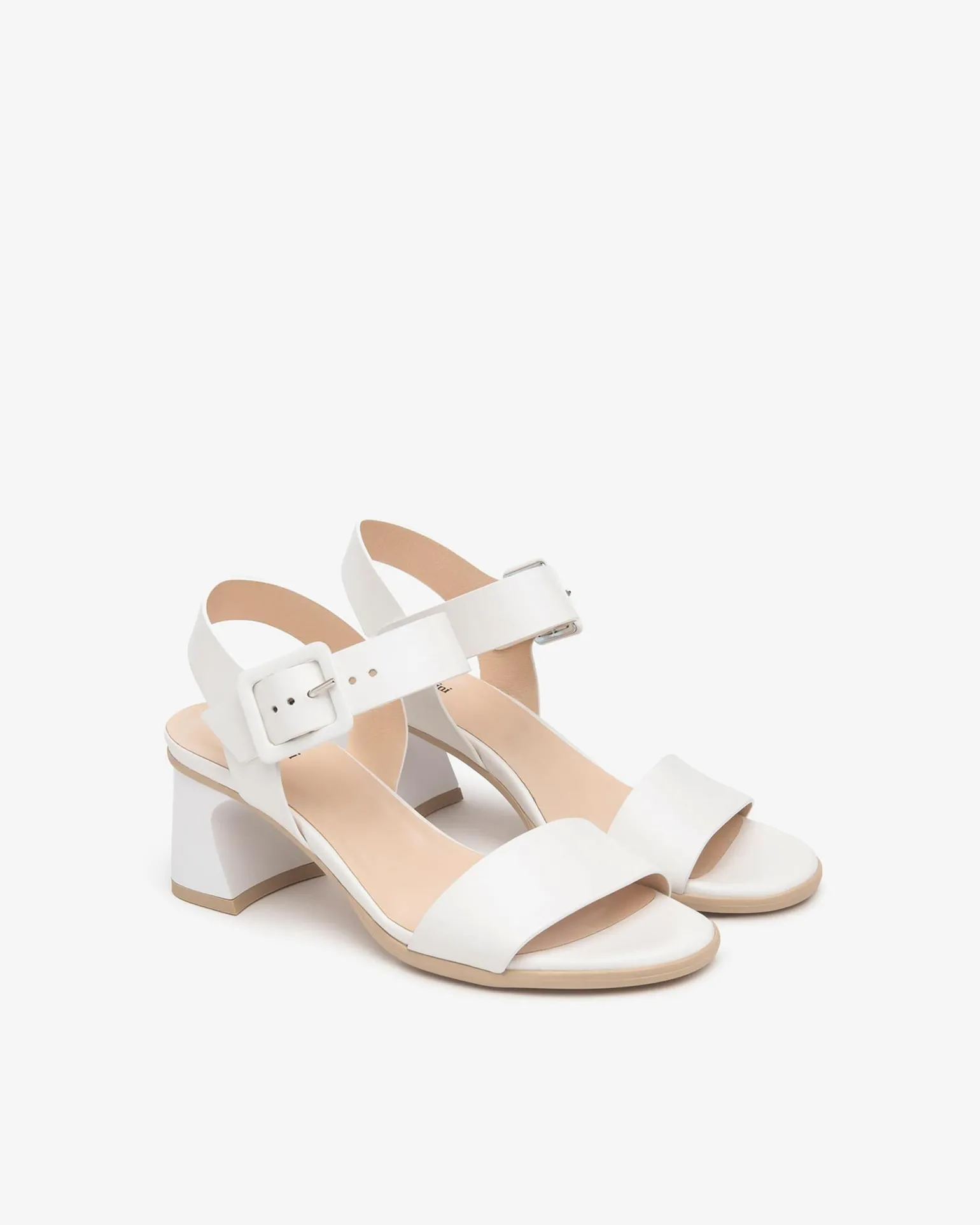 Sandali Donna con Tacco in Pelle Bianco