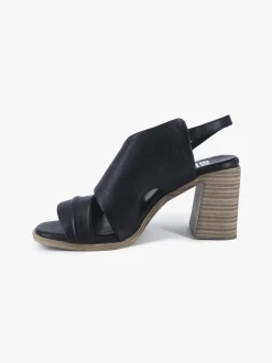 Sandali Donna con Tacco in Pelle Nera