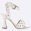 Sandali Donna in Pelle Bianco con Tacco Alto Rocchetta