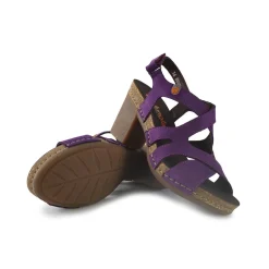 Sandali Donna in Pelle con Tacco e Plateau Viola