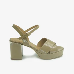 Sandali Donna in Vernice con Tacco e Plateau