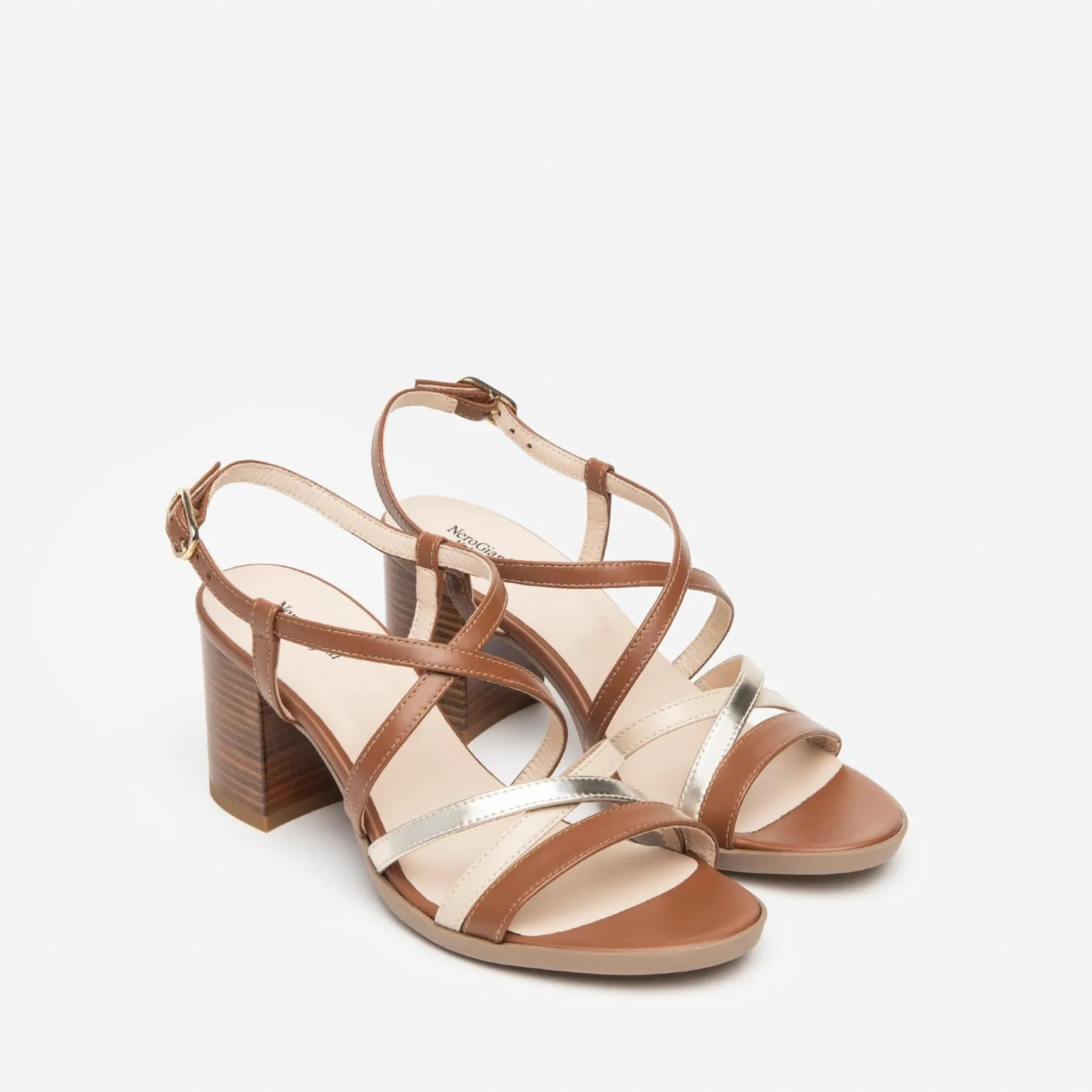 Sandali Donna Pelle Cuoio