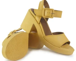 Sandali Donna Pelle Gialla