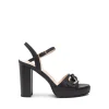 Sandali Donna Tacco Alto e Plateau in Pelle Nero