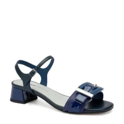 Sandali Donna Tacco Medio in Pelle Blu