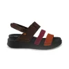 Sandali Donna Zeppa Bassa in Pelle Multicolor
