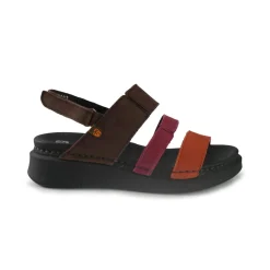 Sandali Donna Zeppa Bassa in Pelle Multicolor
