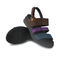 Sandali Donna Zeppa Bassa in Pelle Multicolor