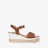 Sandali Donna Zeppa Cognac