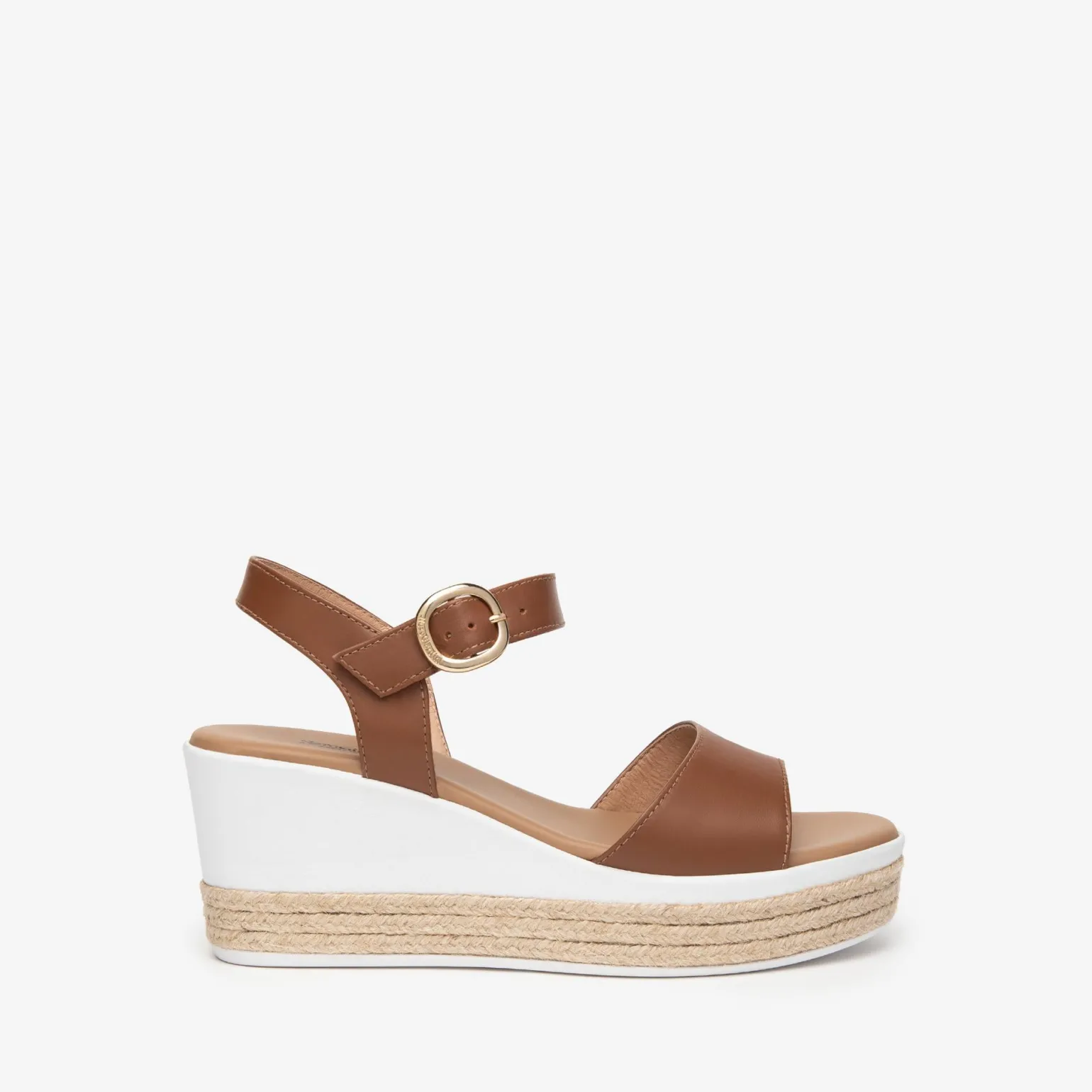 Sandali Donna Zeppa Cognac