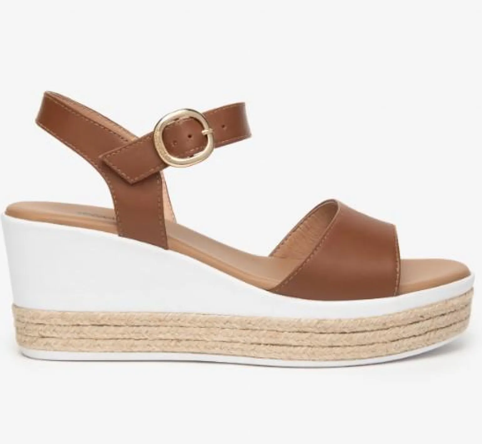 Sandali Donna Zeppa Cognac