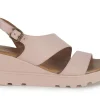 Sandali Donna Zeppa Pelle Rosa