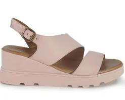 Sandali Donna Zeppa Pelle Rosa