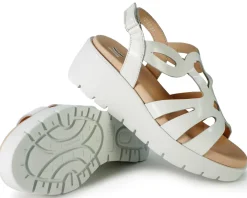 Sandali Donna Zeppa Vernice Bianco