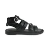 Sandali Flat Donna in Pelle Nero