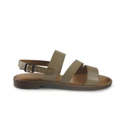 Sandali Flat Donna in Pelle Taupe