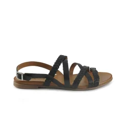 Sandali Flat Donna in Pelle Nero