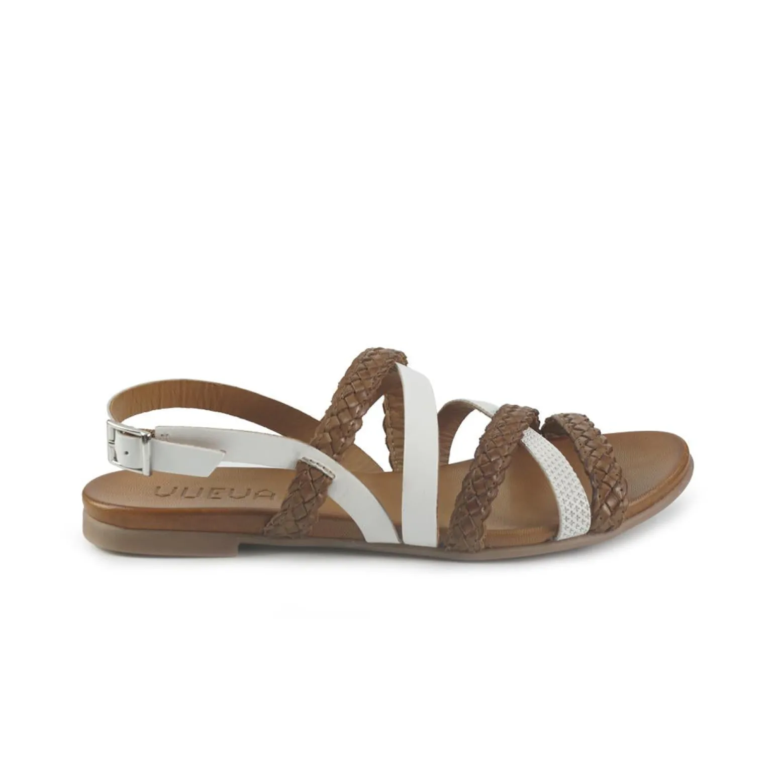 Sandali Flat Donna in Pelle Bianco Multi