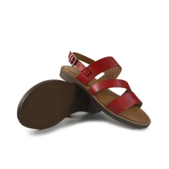Sandali Flat Donna in Pelle Rosso