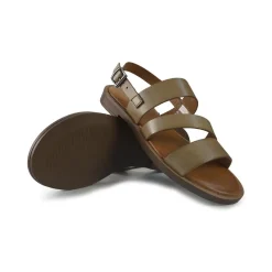 Sandali Flat Donna in Pelle Taupe