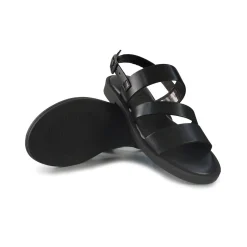 Sandali Flat Donna in Pelle Nero