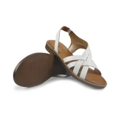 Sandali Flat Donna in Pelle Bianco