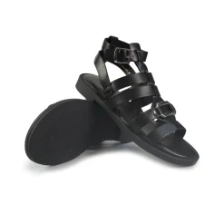 Sandali Flat Donna in Pelle Nero