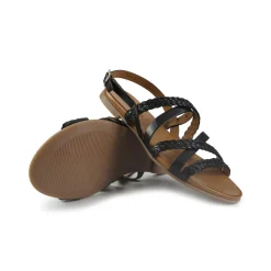Sandali Flat Donna in Pelle Nero