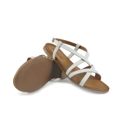 Sandali Flat Donna in Pelle Bianco