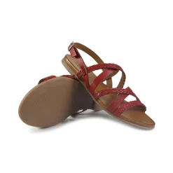 Sandali Flat Donna in Pelle Rosso