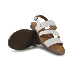 Sandali Flat Donna in Pelle Taupe