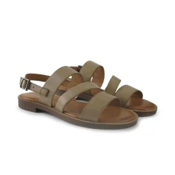 Sandali Flat Donna in Pelle Taupe