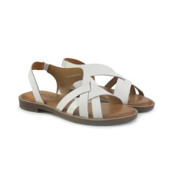 Sandali Flat Donna in Pelle Bianco