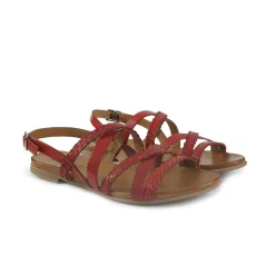 Sandali Flat Donna in Pelle Rosso