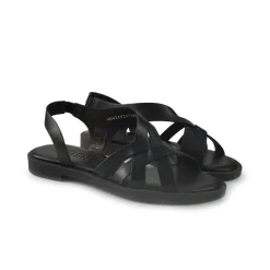 Sandali Flat Donna in Pelle Nero