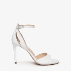 Sandali in Pelle Bianca con Tacco a Spillo