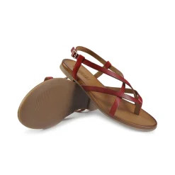 Sandali Infradito Flat Donna in Pelle Rosso