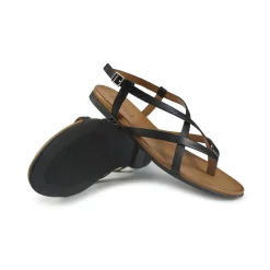 Sandali Infradito Flat Donna in Pelle Nero