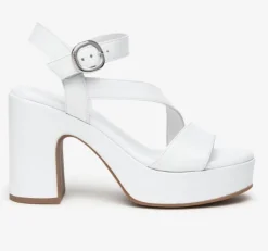 Sandali Tacco e Plateau Pelle Bianco
