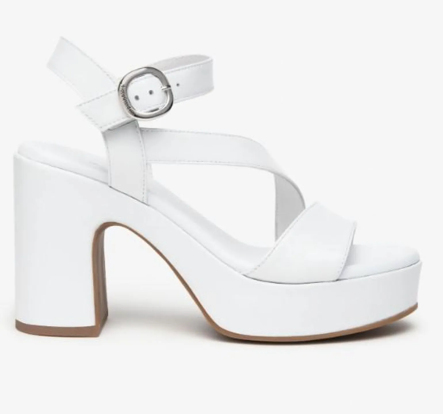 Sandali Tacco e Plateau Pelle Bianco