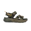 Sandali Uomo con Doppio Velcro in Tessuto Verde